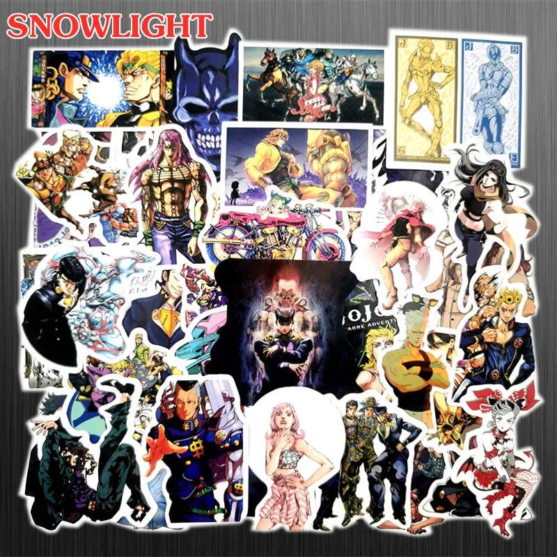 50 PCS JOJOS BIZARRE ADVENTURE Sticker Cartoon Waterproof Stickers for Kid DIY Luggage Notebook Helmet Guitar Fridge Stickers