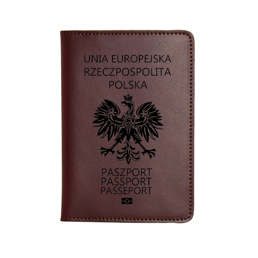 Engraved Picture Poland polska Passport Covers Travel Wallet Card Holders Crazy Horse Leather Travel Cover Passport wallet