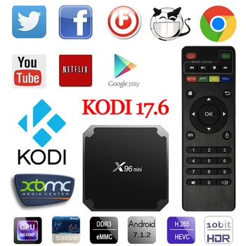

X96mini Android 7.1.2 Smart TV Box Amlogic S905W for iptv KODI17.6 Home Theater H.265 HDR10 2GB / 16GB DLNA WiFi HD Media Player