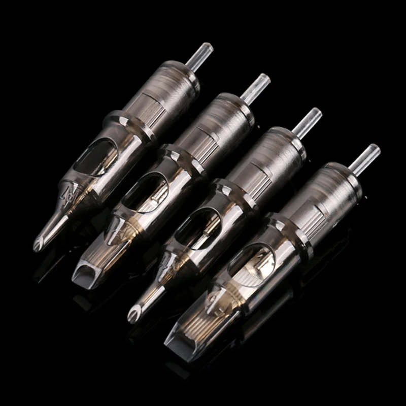 10pcs 0.35MM  Disposable Semi Permanent Makeup Tattoo Cartridge Needle Eyebrow Tattoo Pen Machine Supplies M1 RS RL RM Brown New