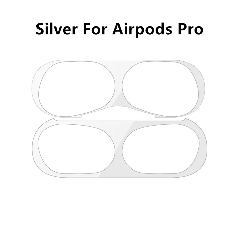 Защита от пыли для Apple Airpods Pro Bluetooth наушники металлические для Airpods 2 1 Air Pods 3 беспроводные наушники зарядка коробка защита от пыли - Цвет: silver for airpods 3