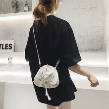 Модная женская сумка, милая стильная сумка на плечо с завязками, креативная сумка на плечо с цветочным принтом и кисточками