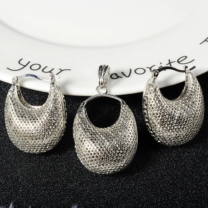 Sunny Jewelry Fashion Jewelry Sets For Women Earrings Pendant Hollow 2021 Hoop Earrings Jewelry Sets For Wedding Party Gifts