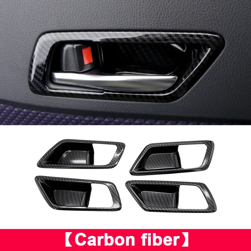 Carbon fiber Для Toyota C-HR CHR ABS внутренняя дверная ручка крышка чаши отделка Catch рамка профилированный материал для окантовки объемный - Название цвета: Carbon fiber