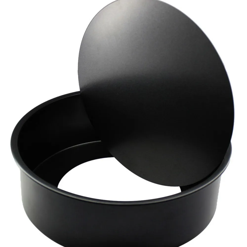 10inch Black Антипригарная форма для торта из углеродистой стали, круглая чизкейк, шифоновая форма для выпечки, формочка со съемным дном, кухонные принадлежности для выпечки - Цвет: 10inch Black