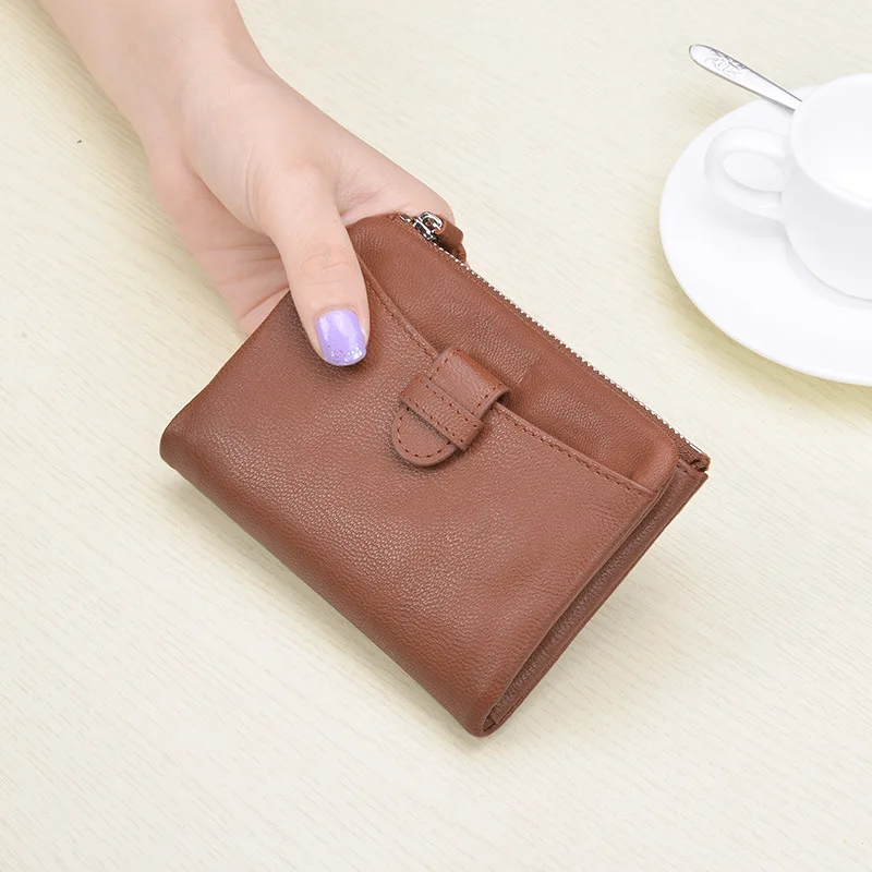 brown Сумка, можно держать в руке, кошелек Для женщин короткий кожаный бумажник кошелек - Цвет: brown