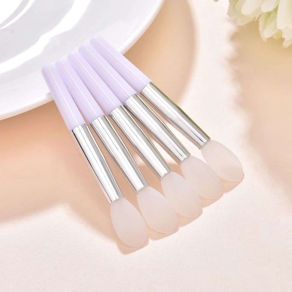 5Pcs Double Side Soft Silicone Head Eyeshadow Lip Applicator Brush Makeup Brushes with PVC Bag Cosmetic Beauty Makeup Tools makeup brushes eyeshadow sponge applicators lip makeup applicators makeup tool set