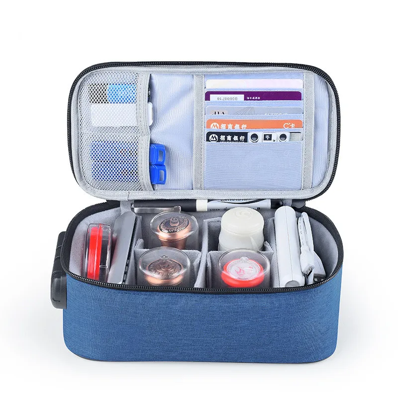 

Portable Official Seal Storage Briefcase Multifunction Office Stamp Organize Bag Business Trip Code Lock Insurance Pack Supplies