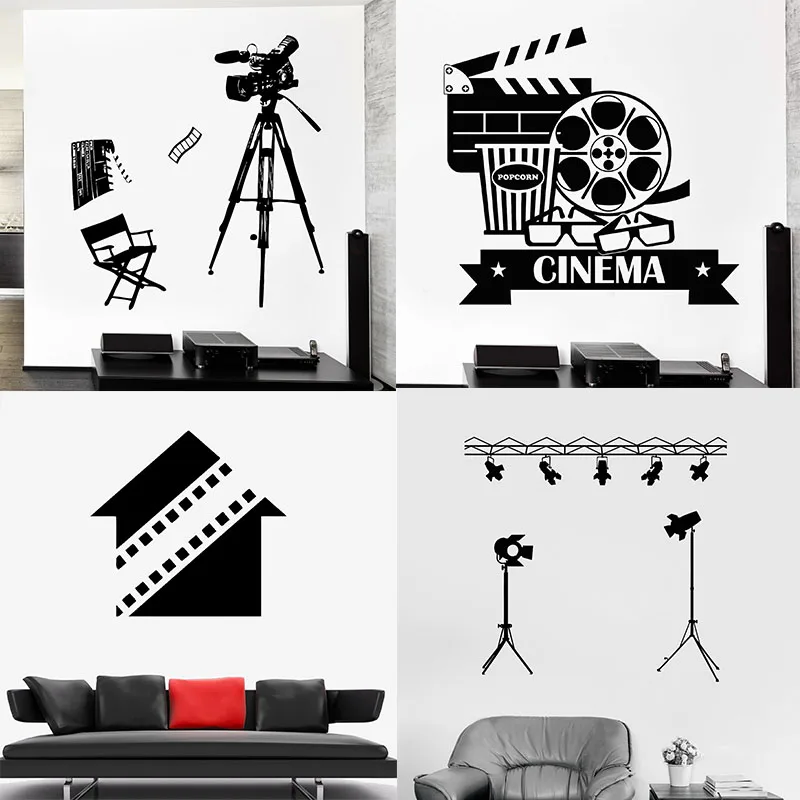 

Vinyl Wall Cinema Cinematography Camera Filming Director Decal Sticker Home Room Interior Art Decor Creative Mural