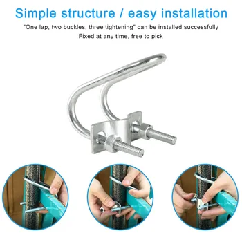 

Durable Umbrella Holder Clip Base Mount Courtyard Garden Fixing For Balcony Railing Easy Install Stable Parasol Stand Metal