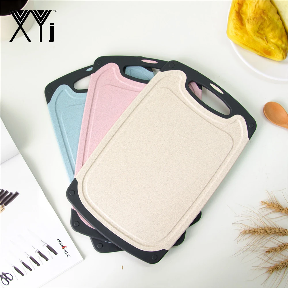 Xyj Четырехцветные Нескользящие прямоугольные пластиковые коврики для резки пищи