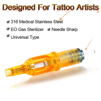 

Biomaser 50pcs Tattoo Needles Permanent Makeup For Tattoo Art Pen Machine Eyebrow Supplies Tool 5RM/13RM Cartridges Needle