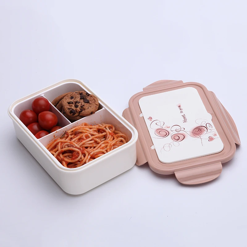 2 или 1 шт., Ланч-бокс для детей, контейнеры для еды, Microwavable Bento Snack box, мультяшная школьная Водонепроницаемая коробка для хранения - Цвет: KT234