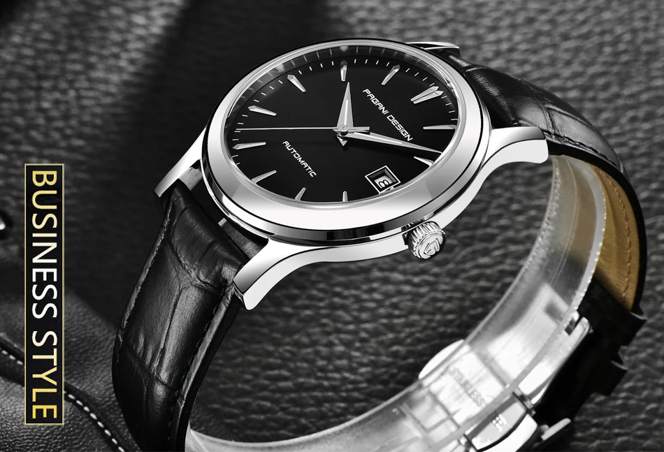 2021 New PAGANI DESIGN Luxury Men Mechanical Watches Business 100m Waterproof Clock Genuine Leather Automatic Watch Reloj Hombre