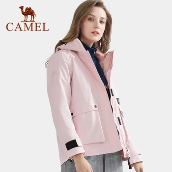 

CAMEL Offical Women Men Outdoor Jackets Autumn Winter Coats Three-in-one Detachable Two-piece Origin Brand Windproof Jackets