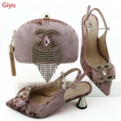 Doershow/Новое поступление комплект из свадебных туфель и сумочки в африканском