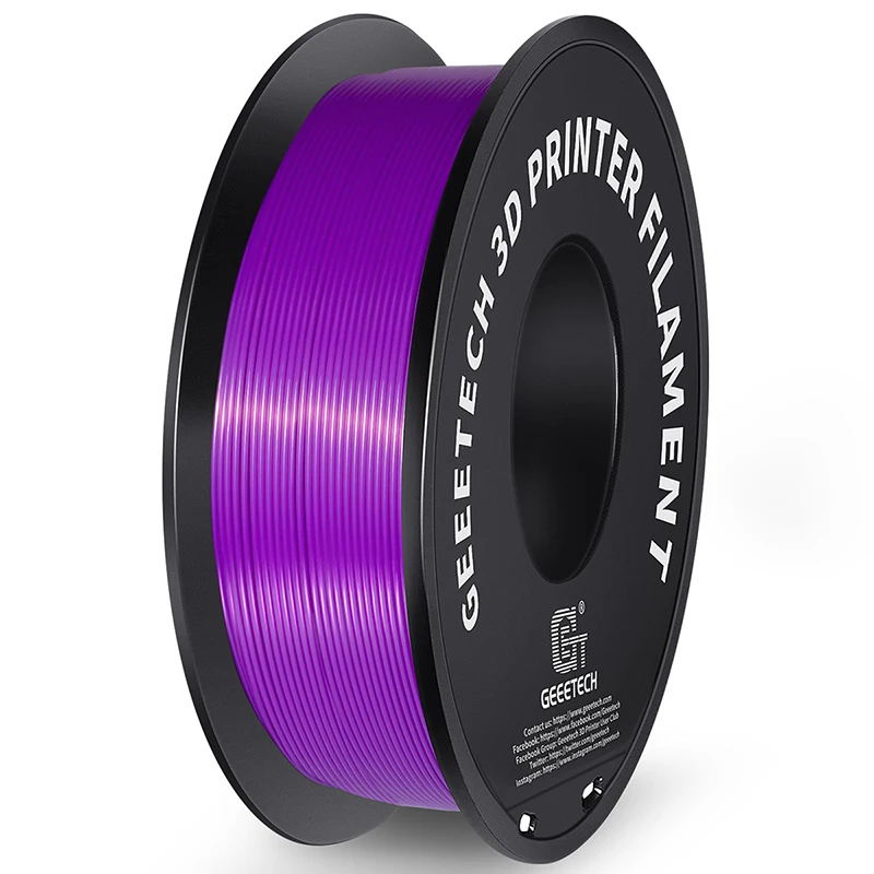 Geeetech PLA Silk Filament 1kg 1.75mm 3D Printer Plastic Material, Accuracy +/- 0.03mm, multiple colour, Fit Most FDM Printer 