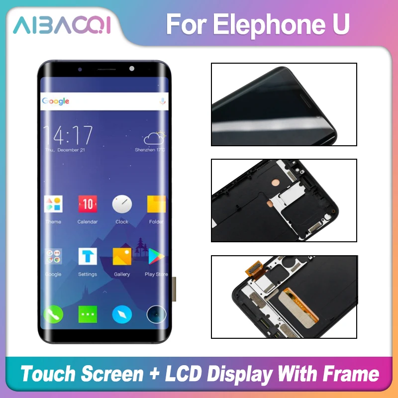 AiBaoQi 5,99 дюймов сенсорный экран+ 2160X1080 ЖК-дисплей+ рамка в сборе Замена для Elephone U/U Pro модель телефона