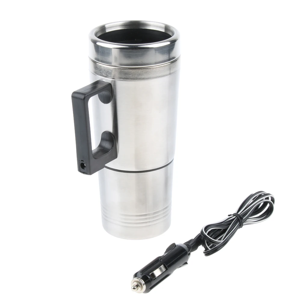 12V In-Car Coffee Maker Tea Pot Bottle Stainless Steel Heating Cup 300ml