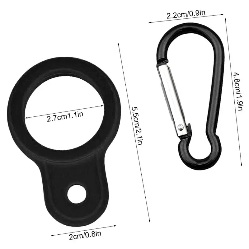 6pcs Silicone Water Bottle Carrier Hiking Bottle Holder Clip Hook with Carabiner H8WC