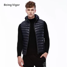 Men Hooded Gilet Waistcoat Winter Cotton Padded Sleeveless Puffer Jacket Coats Outwear Men's Thicken Vest 3XL