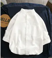 Zyn PADEGAO, Мужская Уличная рубашка Харадзюку, повседневные рубашки, 2019, мужская летняя хлопковая льняная рубашка, Мужская Корейская