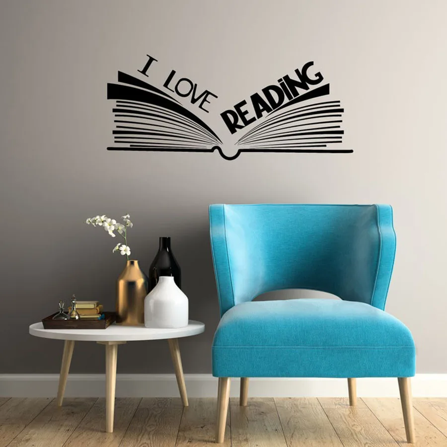 I Love Reading Wall Decal Bookstore Library Read Corner Vinyl Wall
