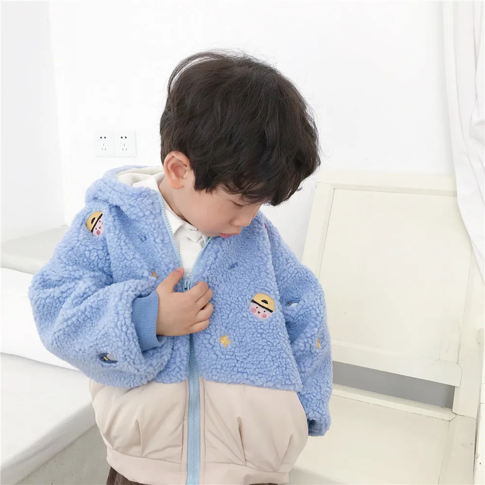 Tonytaobaby/новая зимняя детская одежда для мальчиков и девочек; милое стильное теплое пальто с флисом; детские пальто