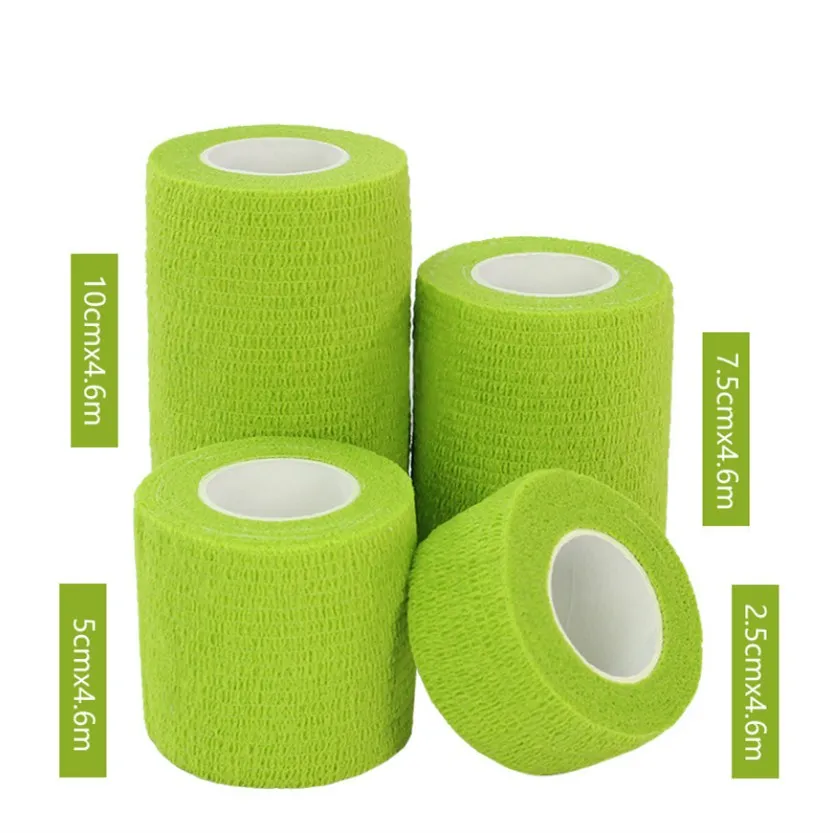 1 roll green 1 шт., водонепроницаемая медицинская терапия, самоклеющаяся повязка, мышечная лента, повязка на палец, для суставов, набор первой помощи, ПЭТ, эластичная повязка, 2,5-10 см - Цвет: 1 roll green