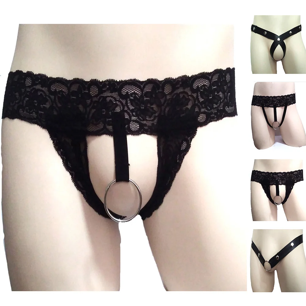

New Men's Sexy See-Through Lace Hollow Panties Underwear Clubwear Thongs Briefs Sexy Lingerie G-Strings Men Clothing