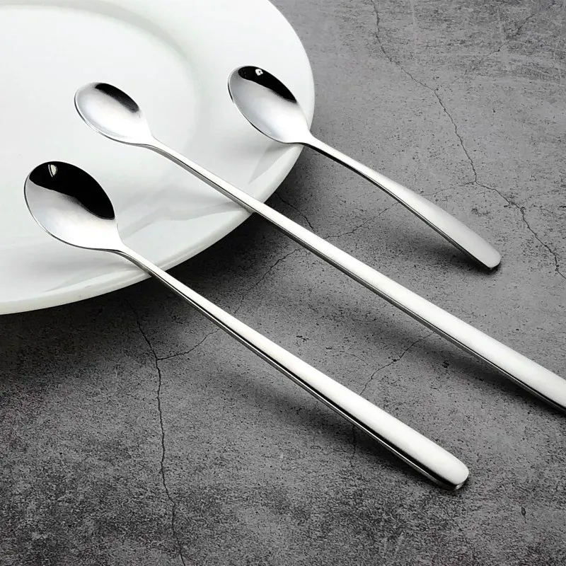 spoons Dessert coffee tea cocktail stir ice cream soup ladle Stainless steel lunch ware kitchen accessories Cooking tools