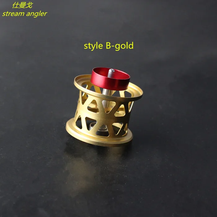 diy spool for steez zillion1016 T3 ryoga lighter Aviation aluminum shallow and universal spool baitcasting reel - Цвет: styleB gold