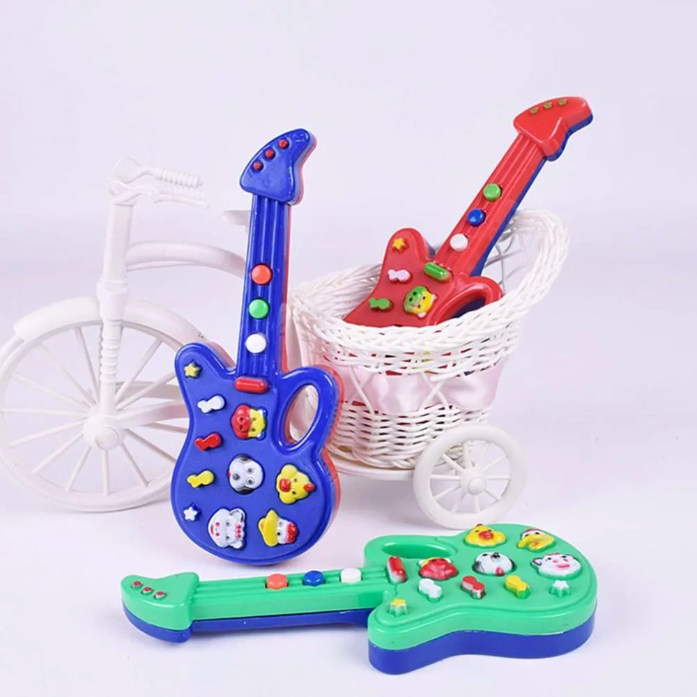 YKS Toy Music Electric Guitar Toys for Kids Baby Nursery Rhyme Music Simulation Plastic Guitar Baby Kids Best Gift Random Color