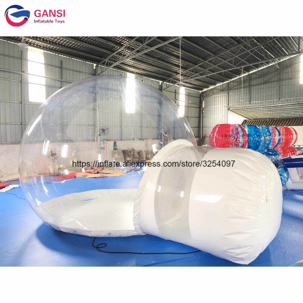 Free shipping customized size inflatable dome tent with entrance clear inflatable bubble tent for camping