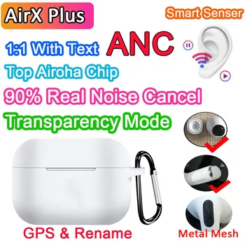 

AirX Plus TWS ANC Wireless Bluetooth Earphone Real 90% Active noise cancel 1:1 Air Pro 3 10D Super Bass PK i900000 MAX i9000 PRO