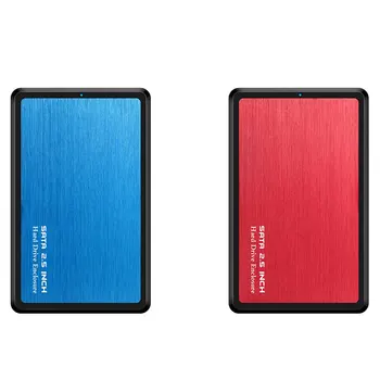 

RISE-2x HDD Case 2.5 Inch SATA to USB3.0 SSD Adapter for 7mm/9.5MM USB Hard Disk Drive Box External HDD Enclosure(Red&Blue)