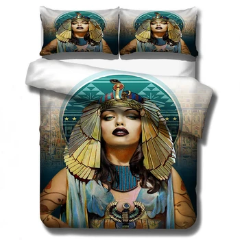 

Queen of Egypt 3D Bedding Set Duvet Covers African Woman National Style Comforter Bedding Sets Bedclothes Bed Linen (NO Sheet)
