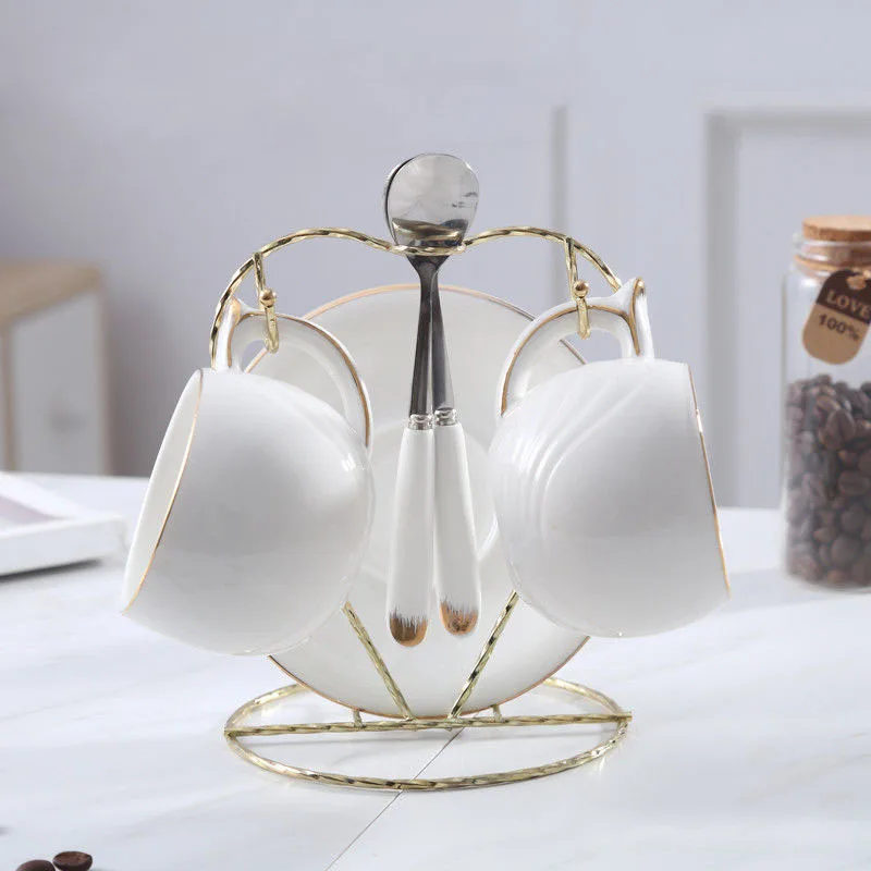 European Ceramic Coffee Cup Women's Suit High-end Tea Set Household Water Mug with Spoon Cups and Mugs | Дом и сад