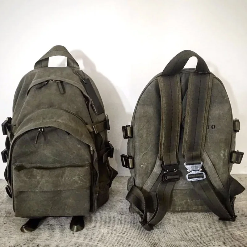 

Unisex Men Large Rucksack Backpacks Travel Big Capacity Military Canvas Shoulder bags Women Outdoor Multi-pocket Retro Backpacks