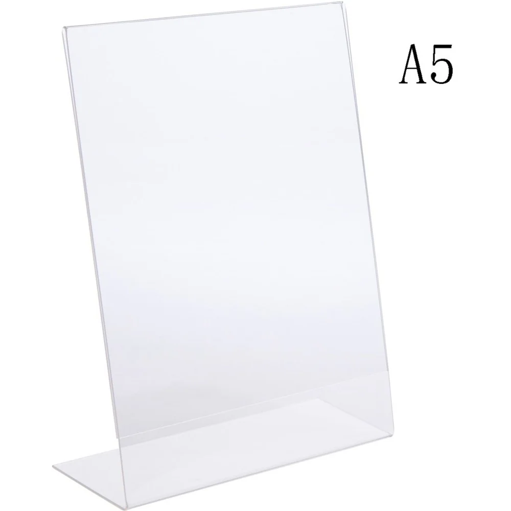 210*148mm Acrylic L-shaped Price Tag Display Holder Menu List Label Stands For Sign Stands, Poster Racks 210 148mm acrylic l shaped price tag display holder menu list label stands for sign stands poster racks