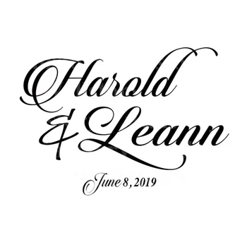 

Wall sticker Wedding Logo Dance Floor Names Decal Wedding Day Dance Floor Vinyl Lettering size Options Custom home decor HY142