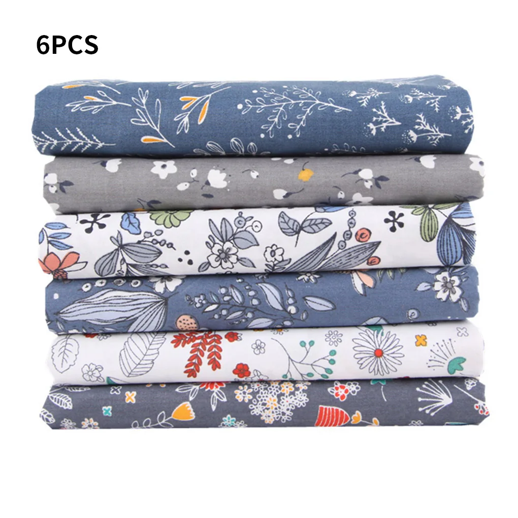 Patchwork-Fabrics Cloths Sewing Quilting Cotton Square Floral Handicraft 6pcs Hand-Sewing-Supplies