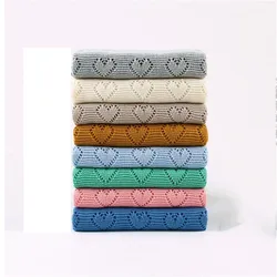 Mantas de punto para bebés recién nacidos, ropa de cama para cochecito, edredones de algodón para niños pequeños, mantas para envolver infantes Unisex, 75x100cm