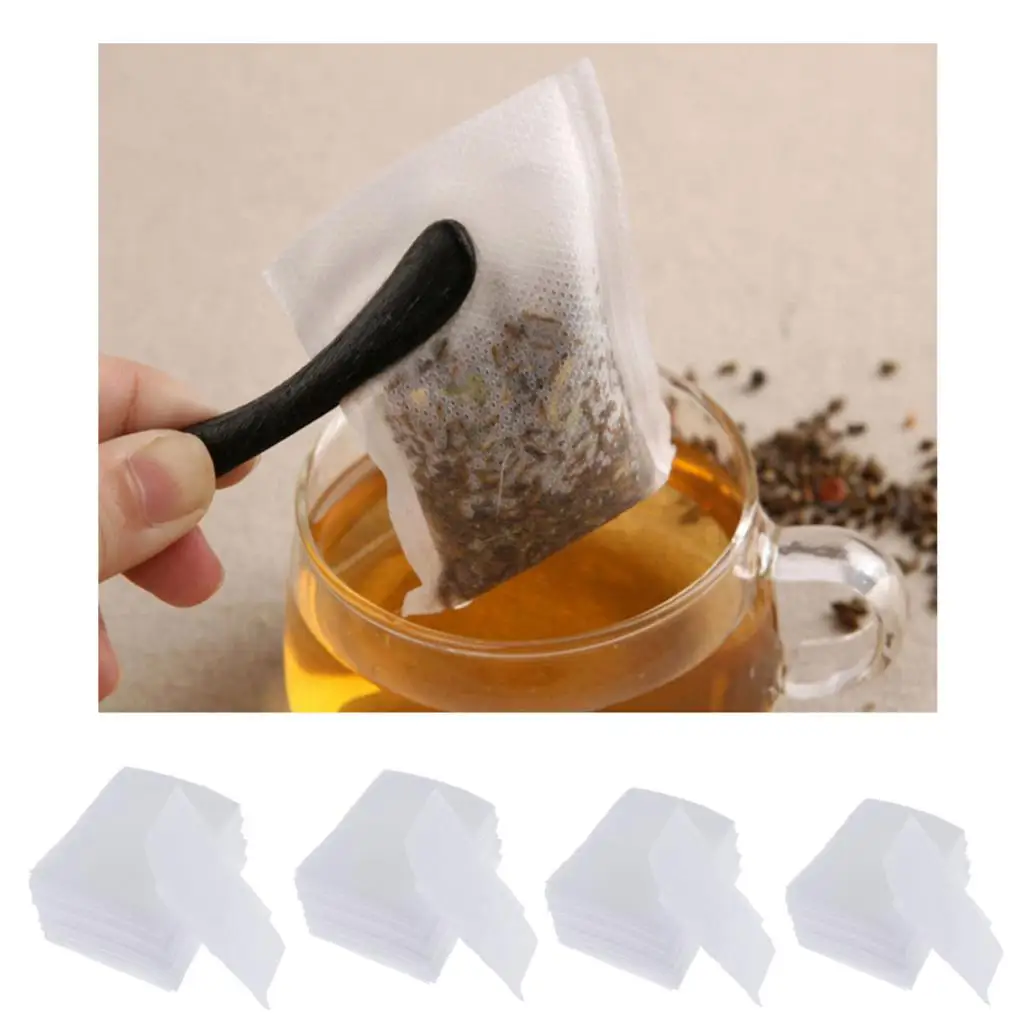 100x Empty Tea Filter Bags Disposable Tea Infuser for Loose Leaf Tea Herb Soup and Coffee