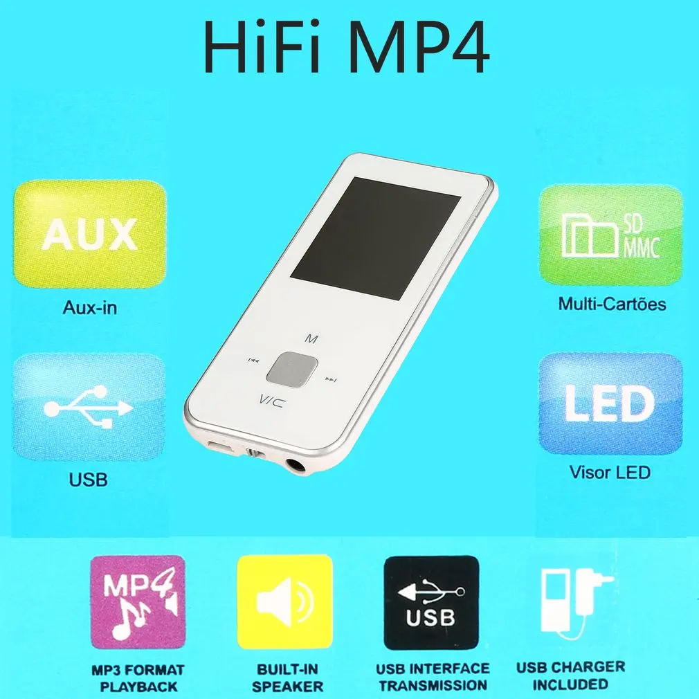 Mp3 ультра-тонкий легкий портативный экран Mp3 музыкальный плеер видео Mp4 круглая кнопка Крест ключ трещина стиль