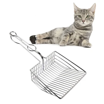 

Stainless Steel Cat litter Spoon Pet Litter Box Cleaning Shovel for Home Garden Waste Scooper Pet Cat Litter Box Accessories