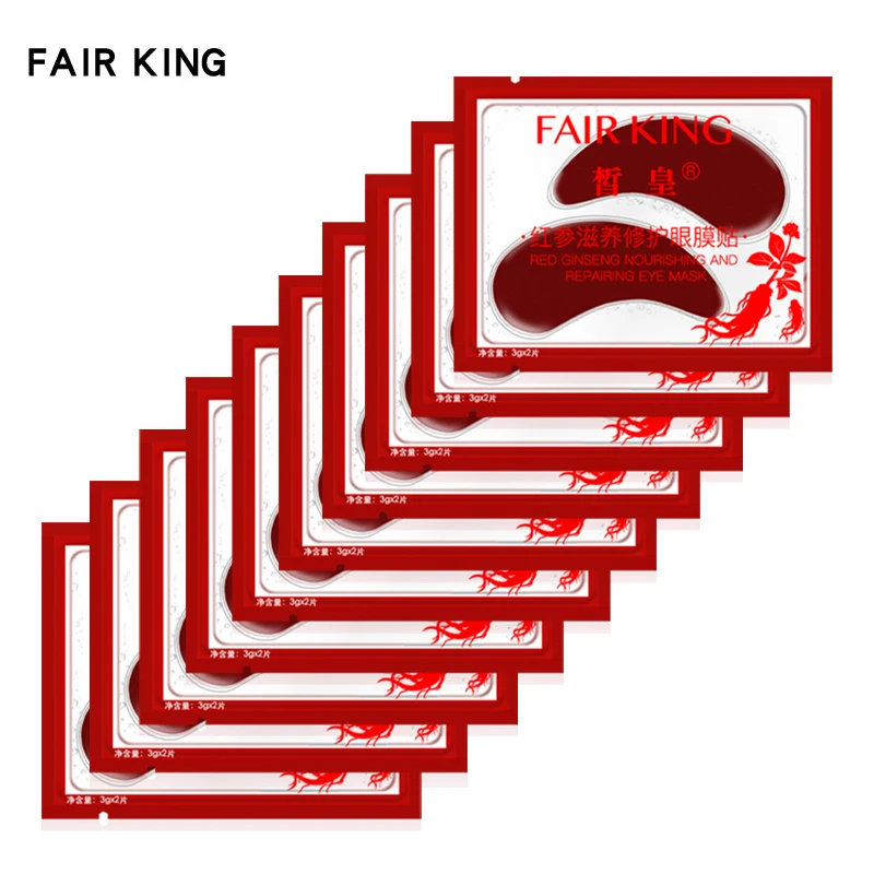 

10pcs/5 bags Anti-Puffiness Whitening Eye Mask Red Ginseng Dark Circles Eye Patches Face Care Mask Treatment Gel Moisturizing