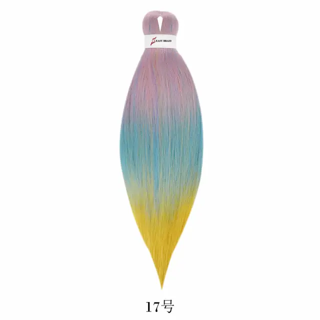 Pre Stretched Kanekalons Braiding Hair Easy Crochet Braid Hair Extension Yaki Straight Ombre For Woman Aigemei EZ Braids 17