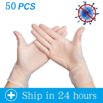 

50pcs/lot Disposable Latex Gloves Universal Cleaning Work Finger Gloves Protective Food Cosmetic for Safety PM004-50