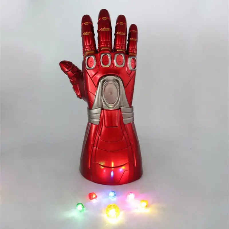 A1 Infinity War Железный человек светильник из ПВХ вверх перчатки правая рука с 6 съемными освещенными камнями косплей реквизит для детей - Цвет: A1
